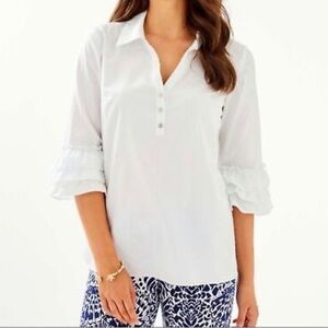 EUC Lilly Pulitzer Judith Top Sz S in Resort White